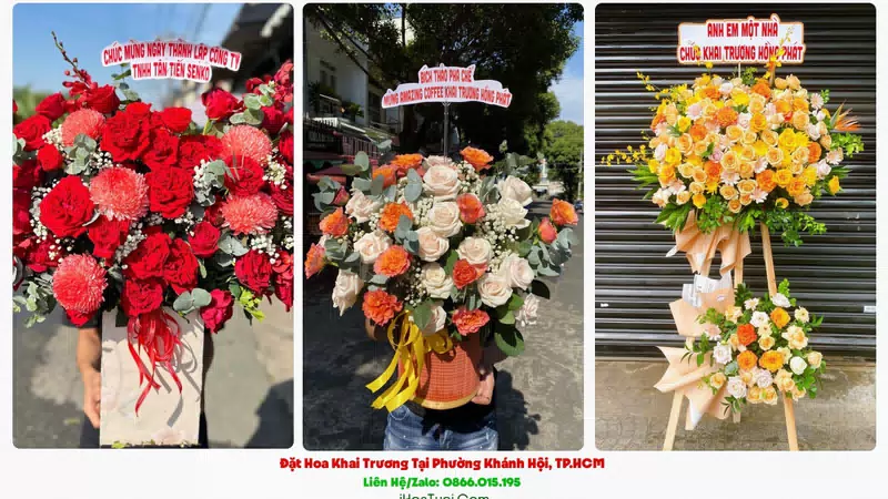 Kệ Hoa Khai Trương Tại Phường Khánh Hội, TP.HCM (Quận 4 Cũ)