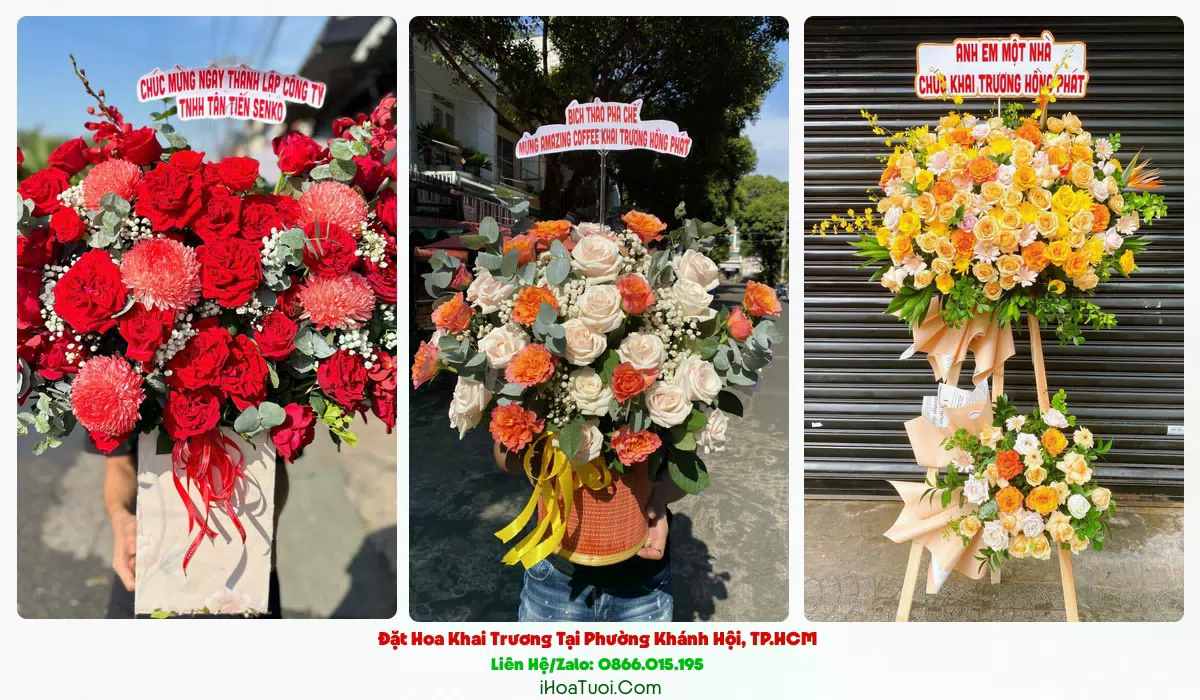 Kệ Hoa Khai Trương Tại Phường Khánh Hội, TP.HCM (Quận 4 Cũ)