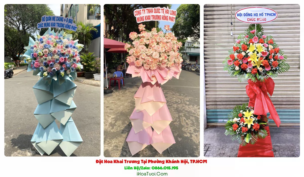 Kệ hoa khai trương công ty, cửa hàng tại Phường Khánh Hội