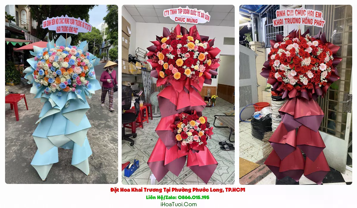 Kệ hoa khai trương Phường Phước Long