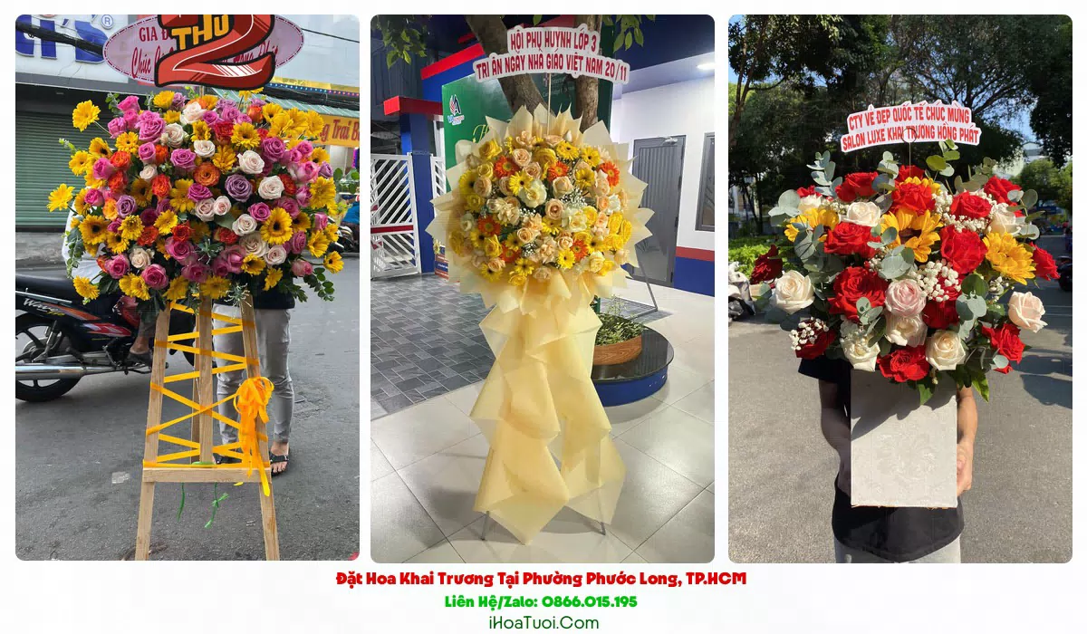Lẵng hoa khai trương giao tận nơi Phường Phước Long