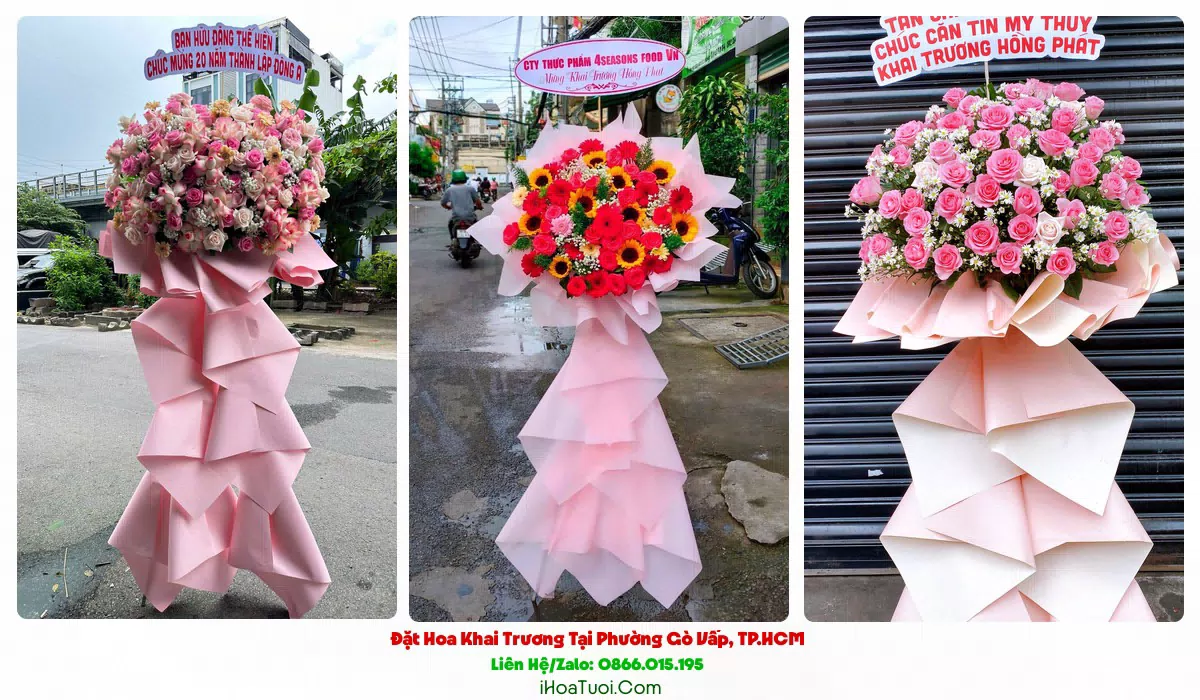 Kệ hoa 2 tầng khai trương Phường Gò Vấp
