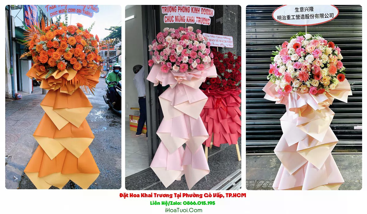 Giỏ hoa khai trương Phường Gò Vấp