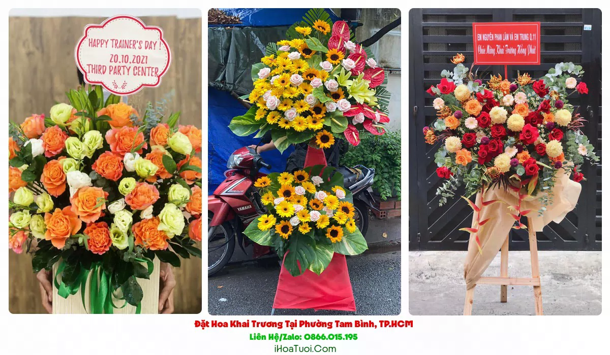 Kệ hoa khai trương Phường Tam Bình