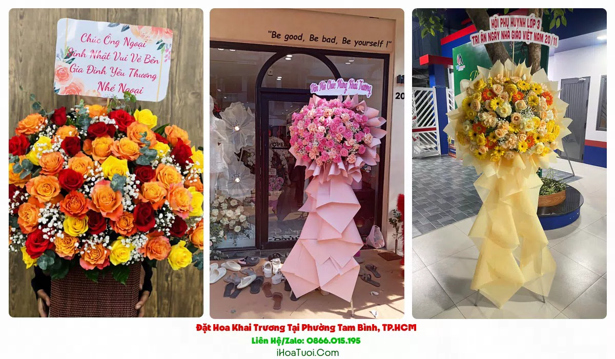 Lẵng hoa khai trương Phường Tam Bình