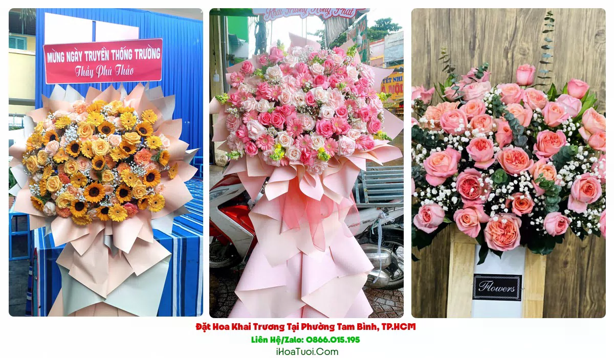 Kệ hoa khai trương 2 tầng Phường Tam Bình