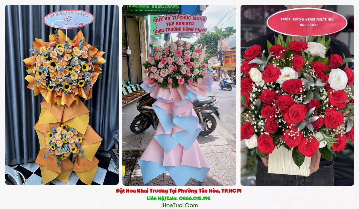 Kệ hoa khai trương 2 tầng tại Phường Tân Hòa