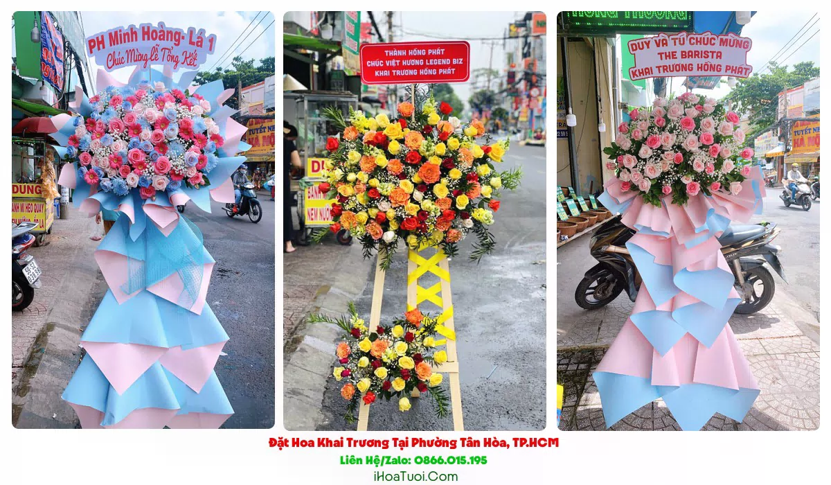 Kệ hoa khai trương 3 tầng sang trọng tại Phường Tân Hòa
