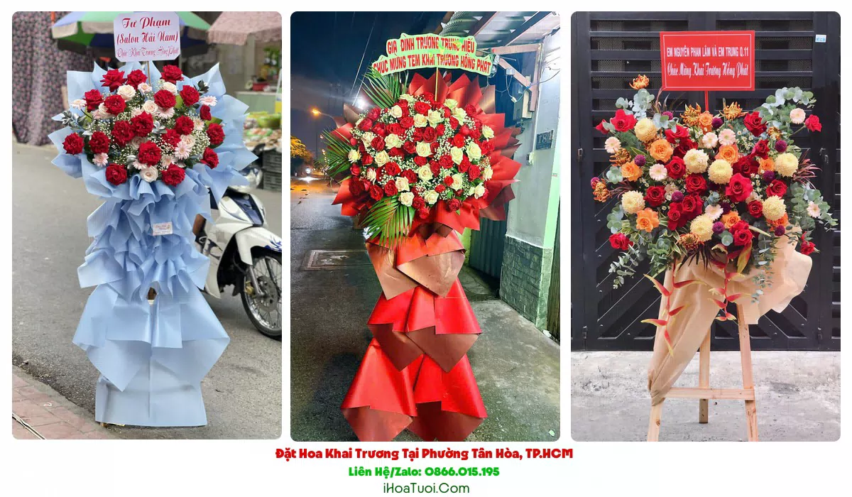 Lẵng hoa chúc mừng khai trương tại Phường Tân Hòa