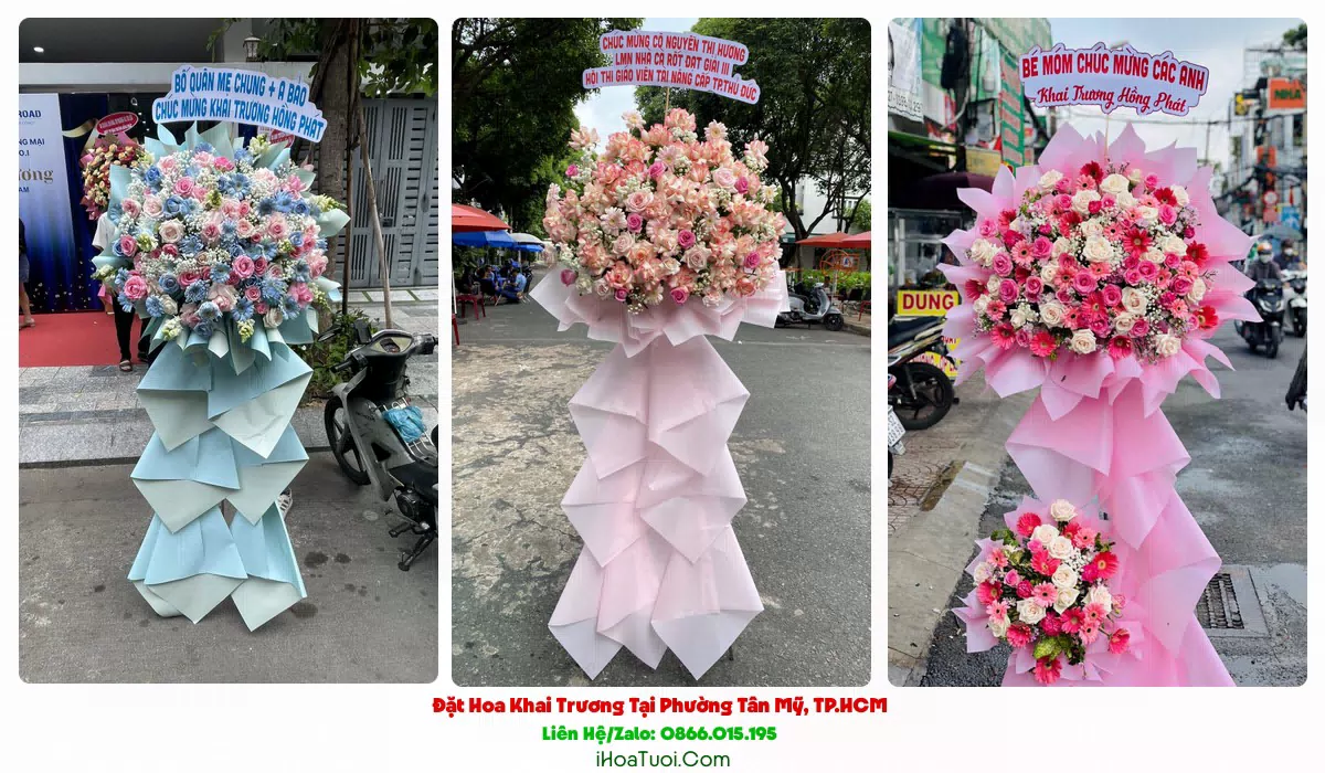Kệ hoa khai trương Phường Tân Mỹ