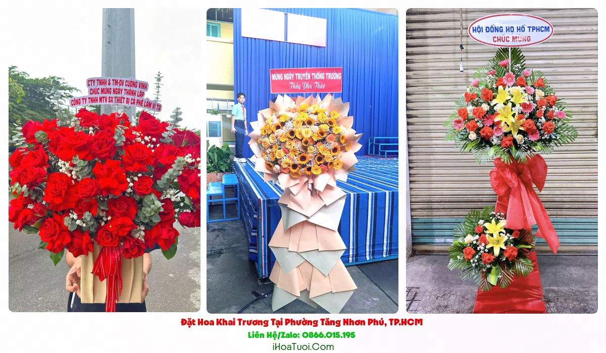 Kệ hoa khai trương Phường Tăng Nhơn Phú