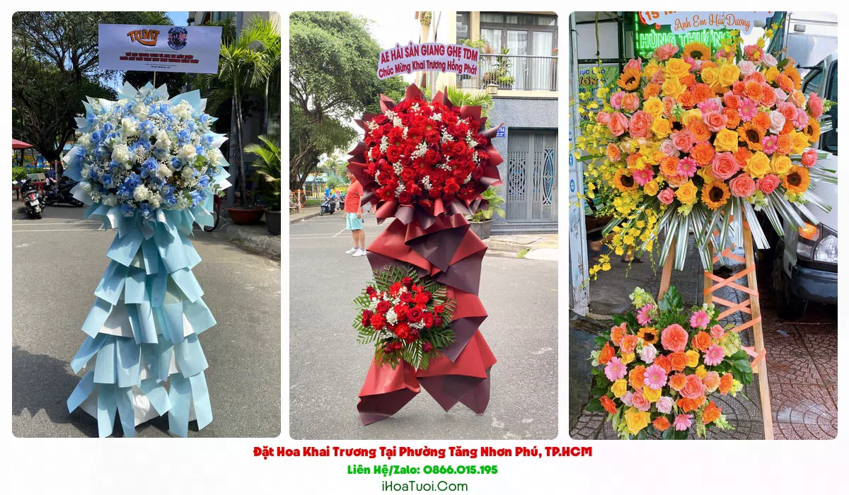 Lẵng hoa chúc mừng khai trương Phường Tăng Nhơn Phú