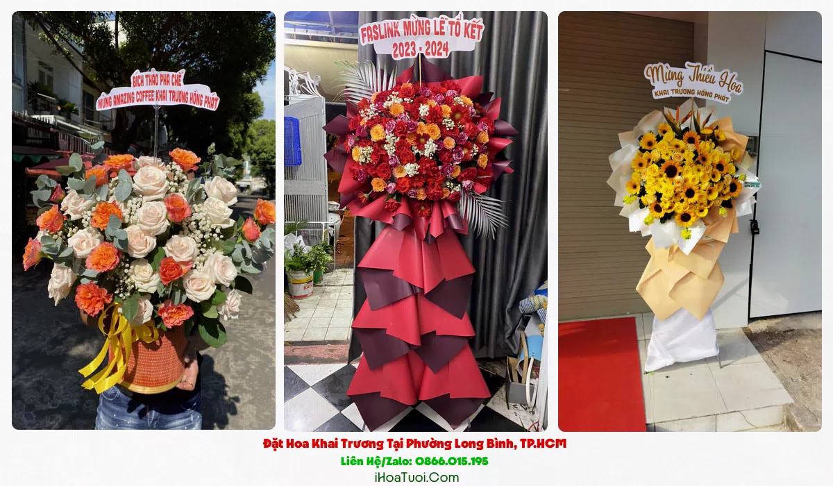Kệ hoa khai trương 2 tầng tại Phường Long Bình