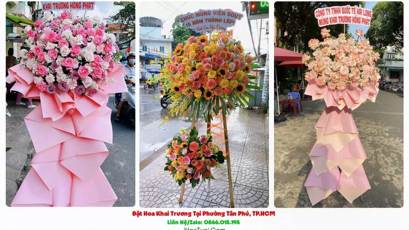 Kệ Hoa Khai Trương Phường Tân Phú, TP.HCM (Quận Tân Phú Cũ)