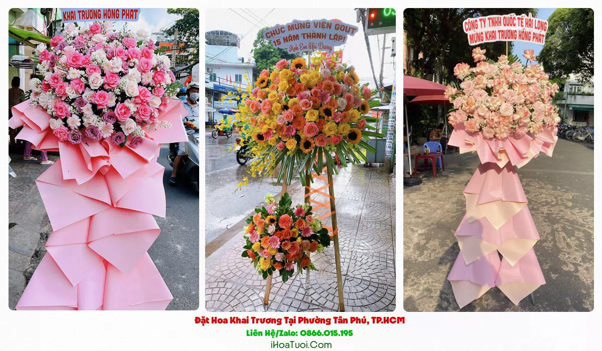 Kệ Hoa Khai Trương Phường Tân Phú, TP.HCM (Quận Tân Phú Cũ)