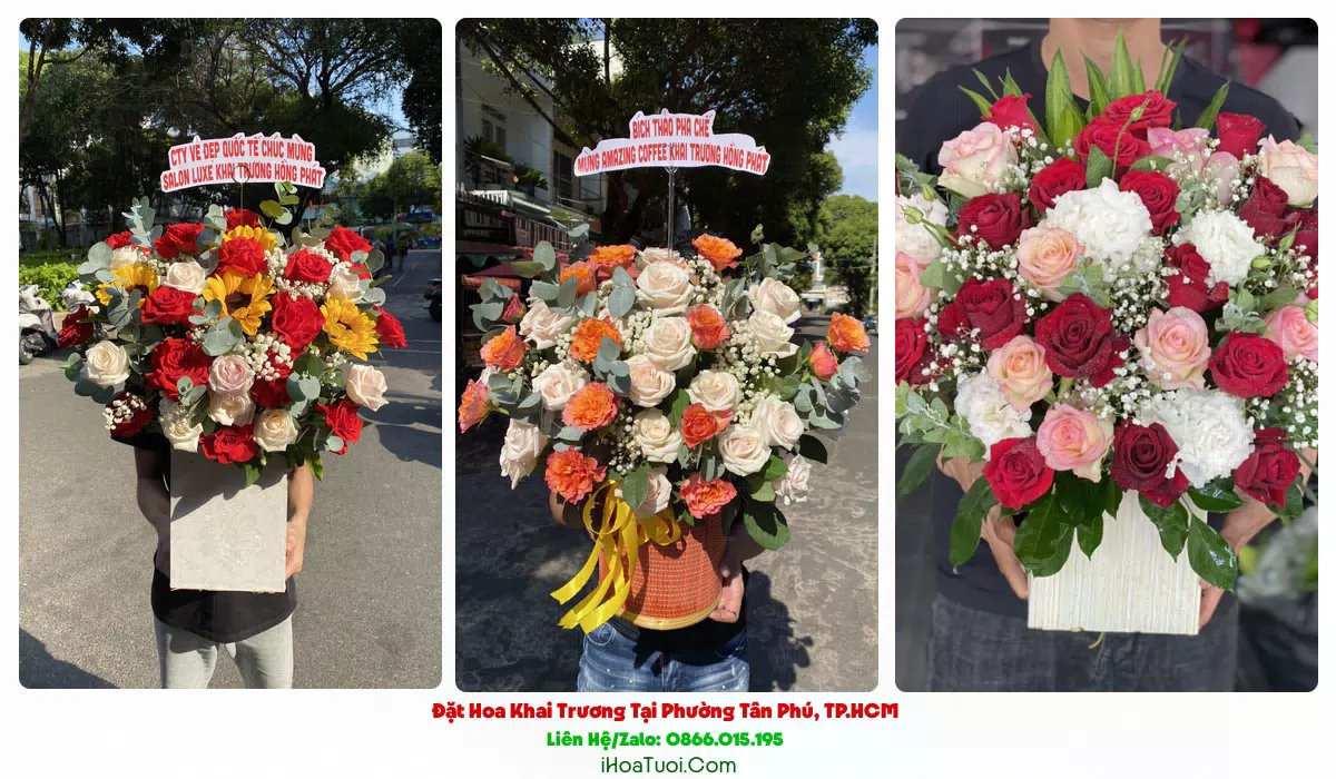 Kệ hoa khai trương 2 tầng tại Phường Tân Phú