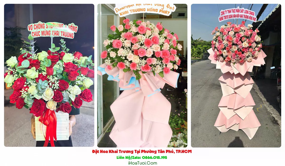 Lẵng hoa chúc mừng khai trương Phường Tân Phú