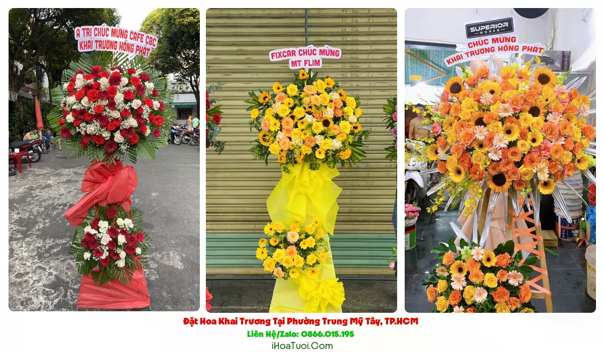 Hoa chúc mừng khai trương Phường Trung Mỹ Tây