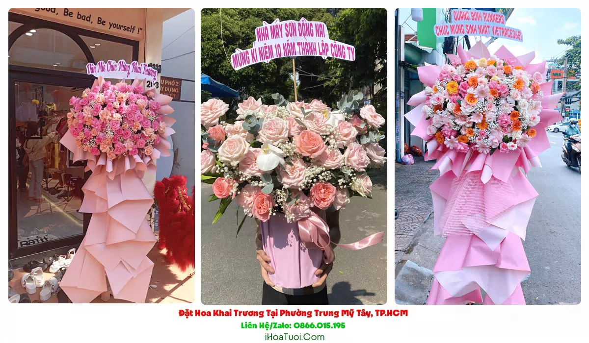Shop hoa khai trương Phường Trung Mỹ Tây