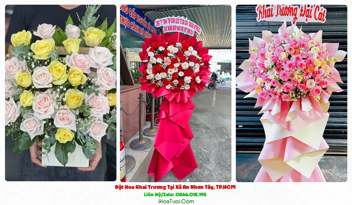 Mẫu kệ hoa khai trương Xã An Nhơn Tây