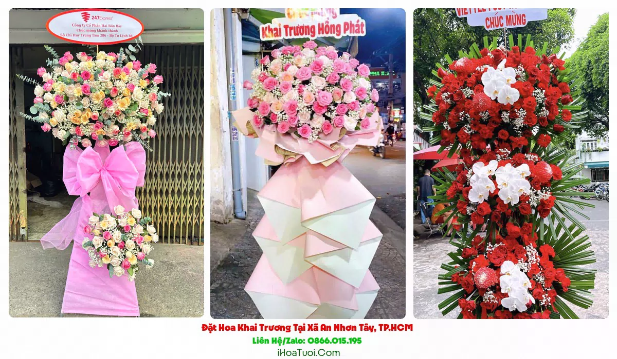 Lẵng hoa chúc mừng khai trương giao tại Xã An Nhơn Tây