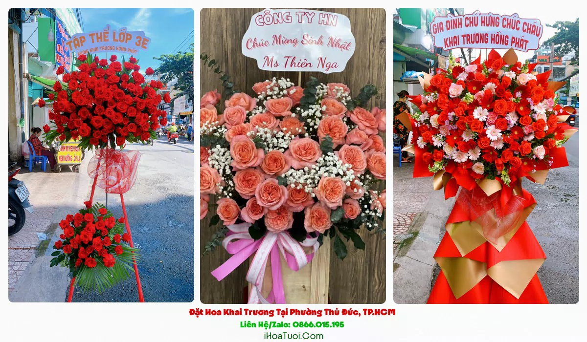 Kệ hoa khai trương Phường Thủ Đức
