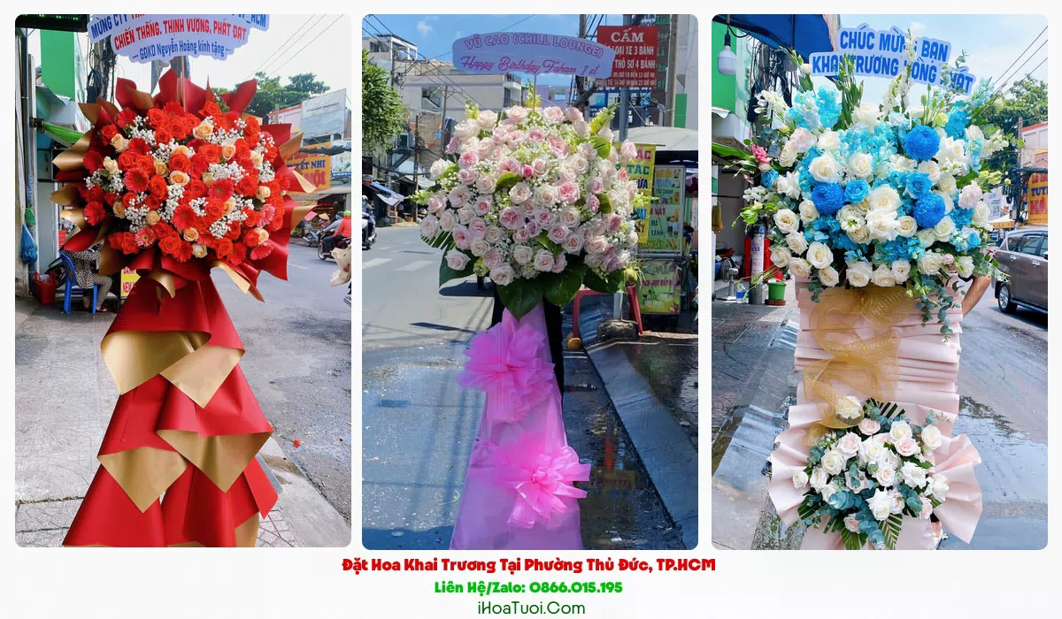 Kệ hoa khai trương 2 tầng Phường Thủ Đức
