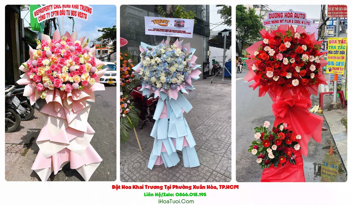 Lẵng hoa chúc mừng khai trương Phường Xuân Hòa