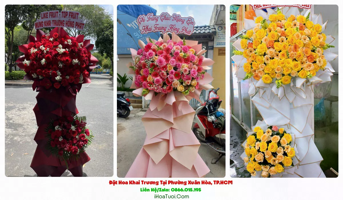 Giỏ hoa khai trương Phường Xuân Hòa Quận 3 cũ
