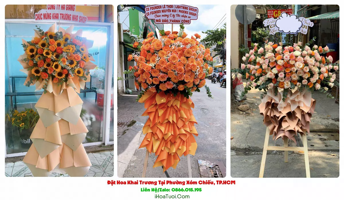 Kệ hoa khai trương 2 tầng tại Phường Xóm Chiếu, Quận 4