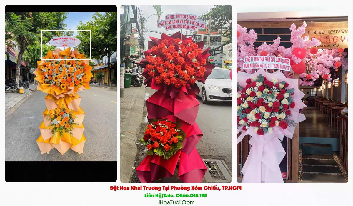 Giỏ hoa khai trương nhỏ gọn giao tại Phường Xóm Chiếu