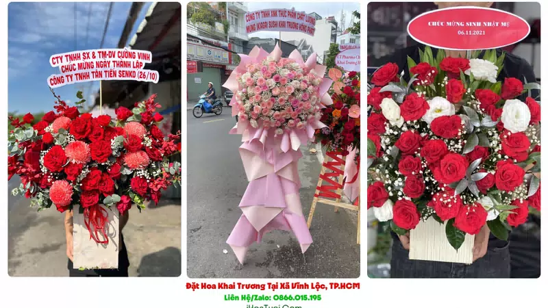 Kệ Hoa Khai Trương Xã Vĩnh Lộc, TP.HCM (Huyện Bình Chánh Cũ)
