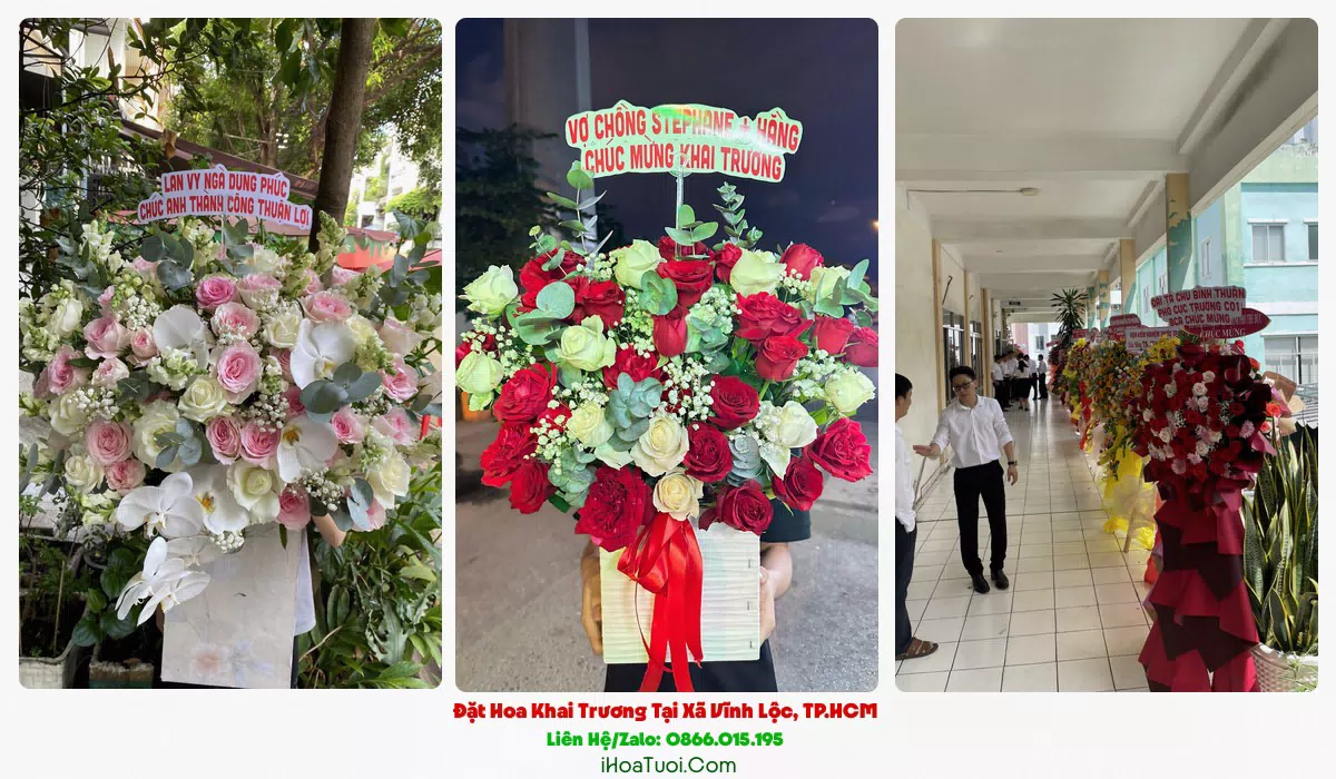 Lẵng hoa chúc mừng khai trương tại Xã Vĩnh Lộc