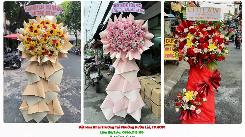 Kệ Hoa Khai Trương Phường Vườn Lài, TP.HCM (Quận 10 Cũ)