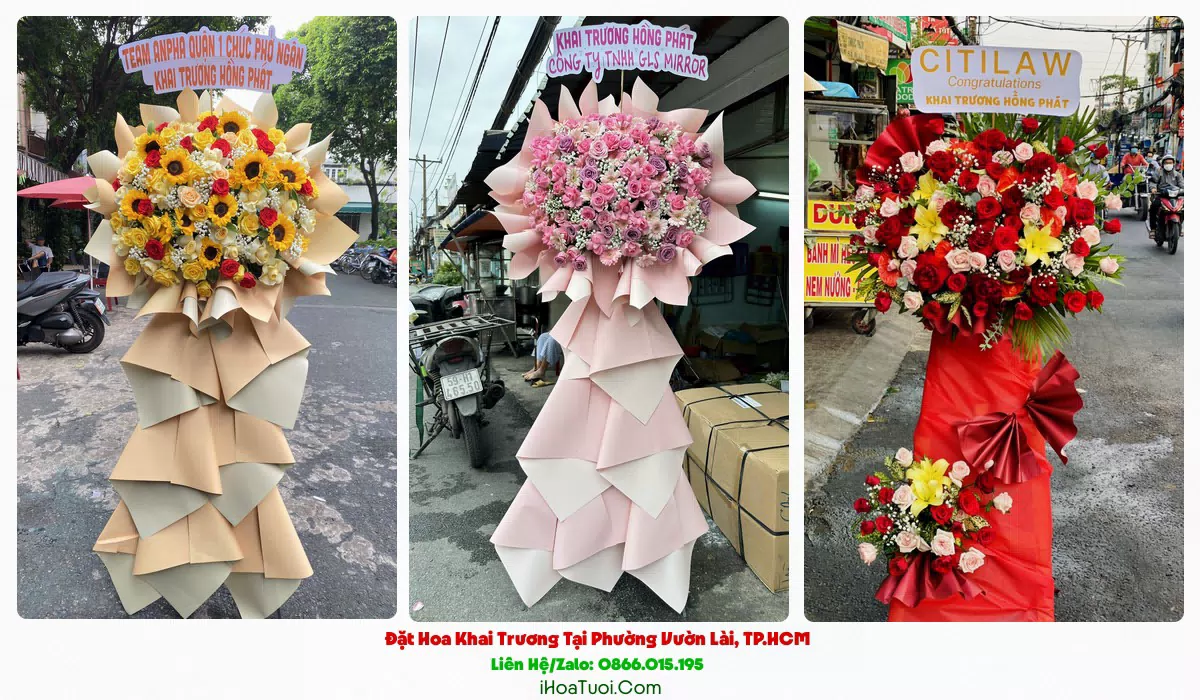Kệ Hoa Khai Trương Phường Vườn Lài, TP.HCM (Quận 10 Cũ)