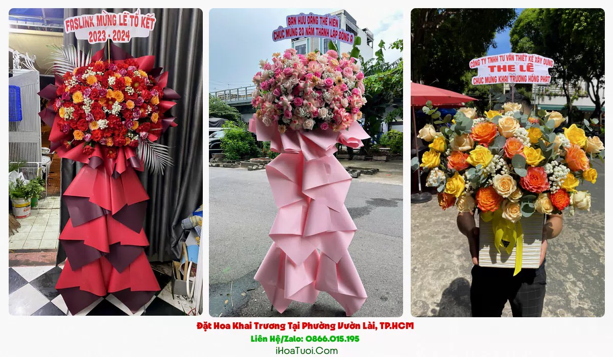 Kệ hoa khai trương 2 tầng Phường Vườn Lài