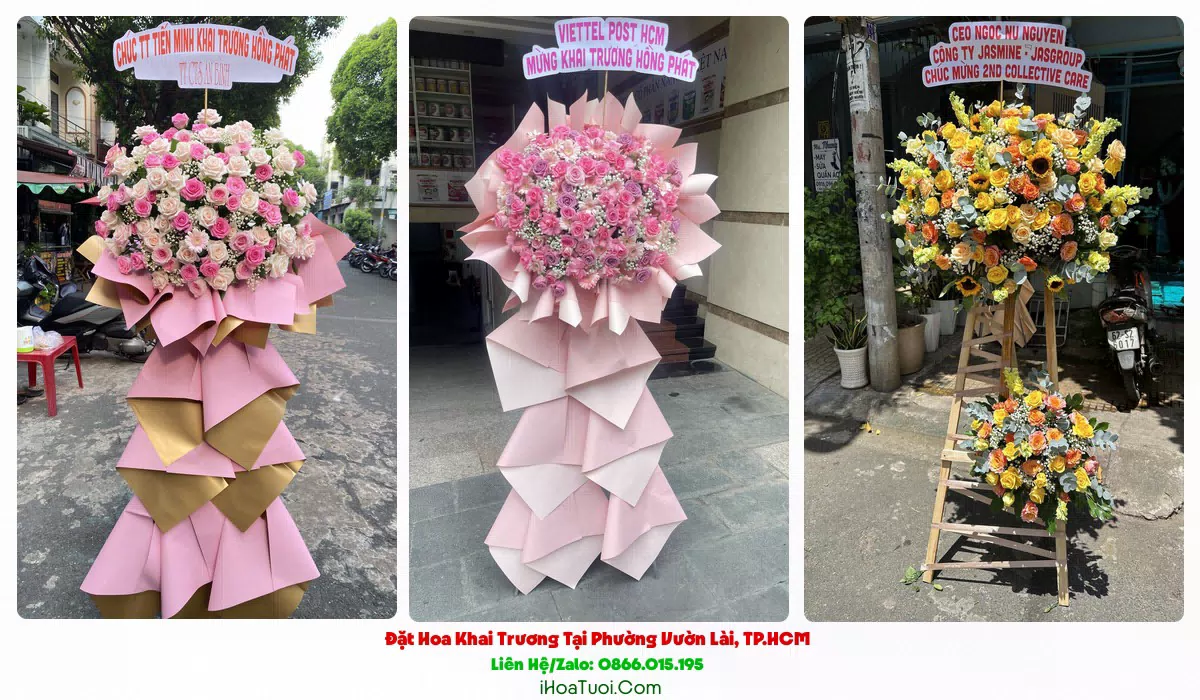 Lẵng hoa chúc mừng khai trương Phường Vườn Lài