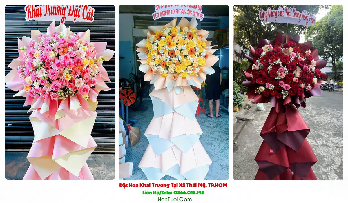 Kệ hoa khai trương 2 tầng tại Xã Thái Mỹ