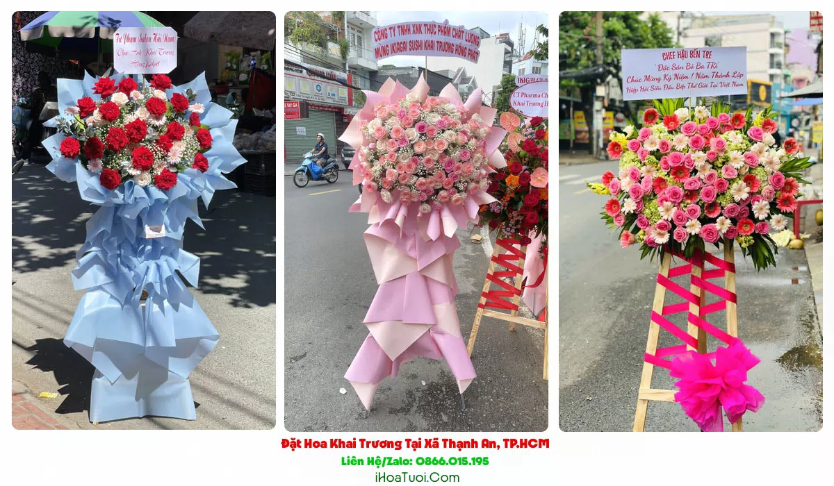 Kệ hoa khai trương 2 tầng tại Xã Thạnh An