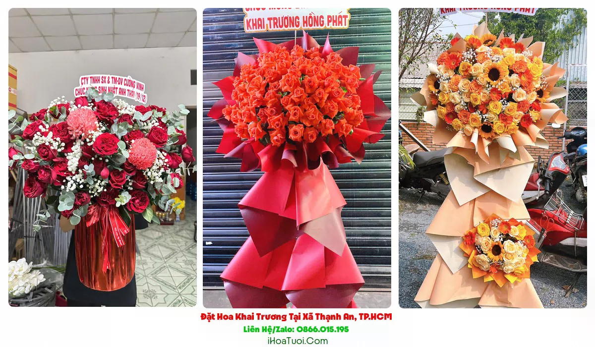 Lẵng hoa chúc mừng khai trương giao tại Xã Thạnh An