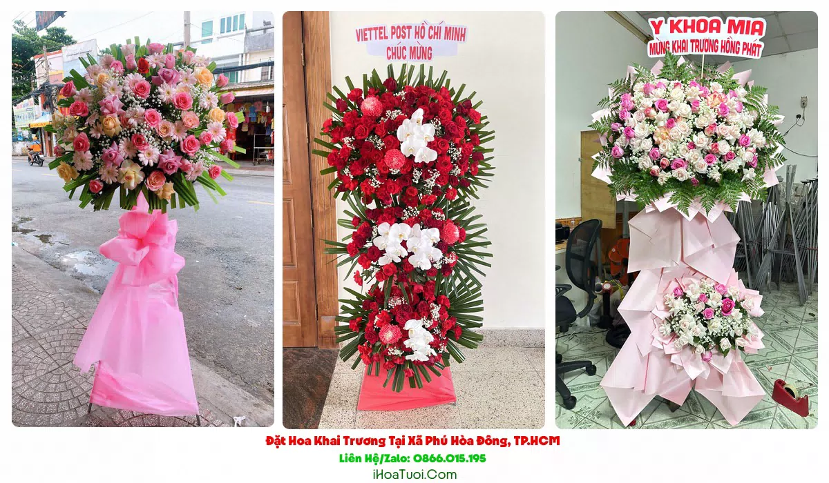 Đặt hoa khai trương Xã Phú Hòa Đông ven Tỉnh Lộ 15