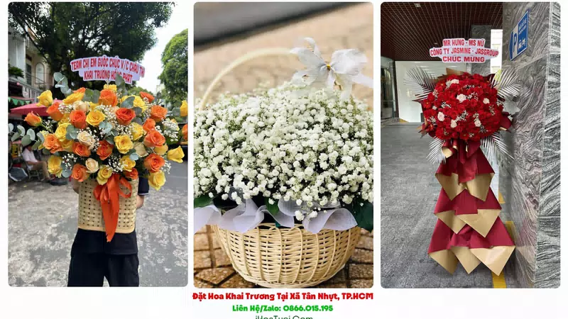 Kệ Hoa Khai Trương Tại Xã Tân Nhựt, TP.HCM (Huyện Bình Chánh Cũ)