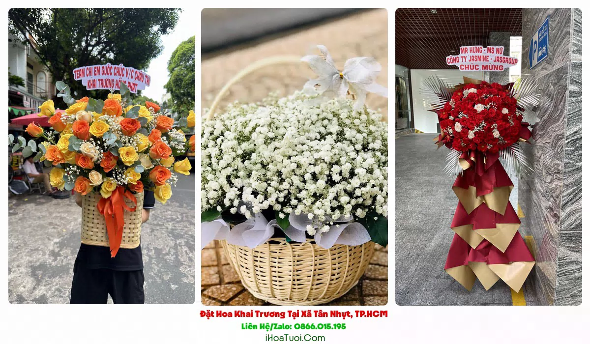 Kệ Hoa Khai Trương Tại Xã Tân Nhựt, TP.HCM (Huyện Bình Chánh Cũ)