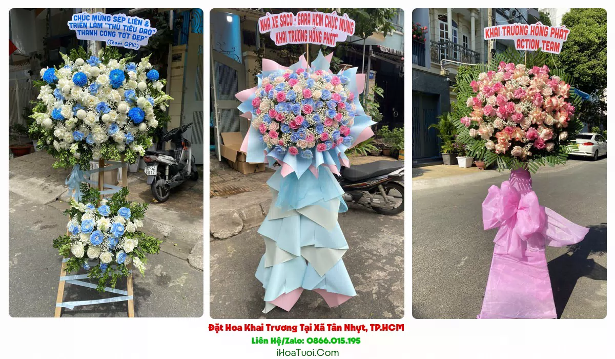 Kệ hoa khai trương 2 tầng tại Xã Tân Nhựt