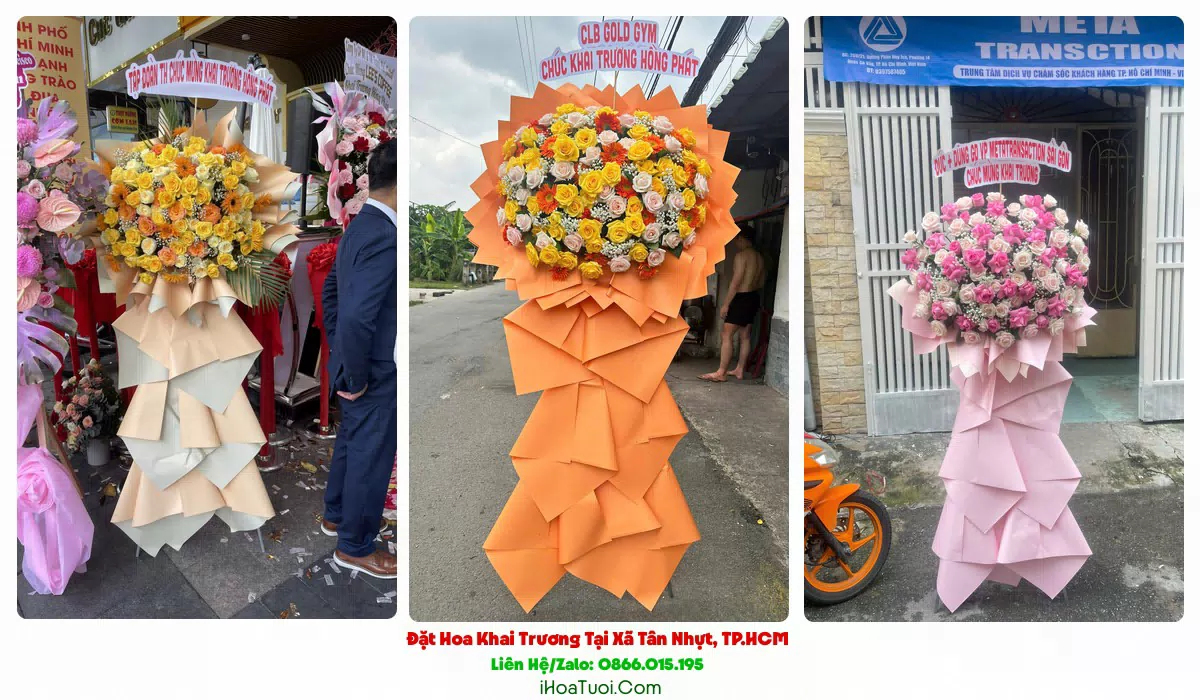 Lẵng hoa chúc mừng khai trương giao tại Xã Tân Nhựt