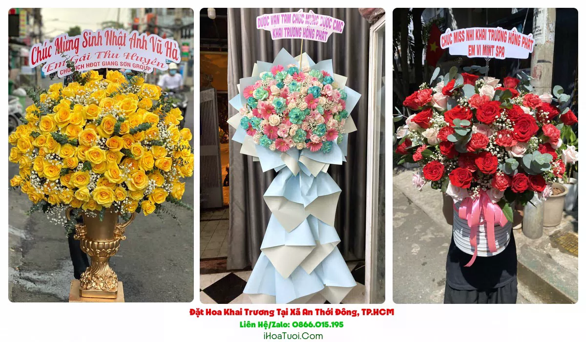 Kệ hoa khai trương 2 tầng giao tại Xã An Thới Đông