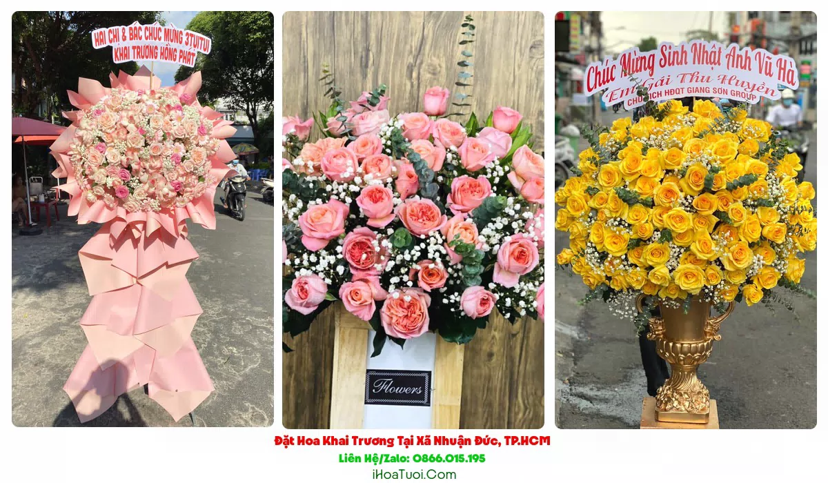 Kệ hoa khai trương Xã Nhuận Đức