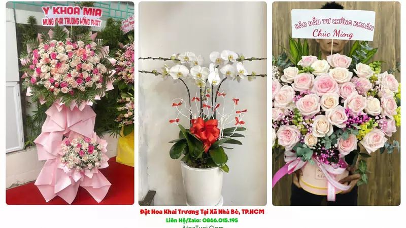 Kệ Hoa Khai Trương Tại Xã Nhà Bè, TP.HCM (Huyện Nhà Bè Cũ)