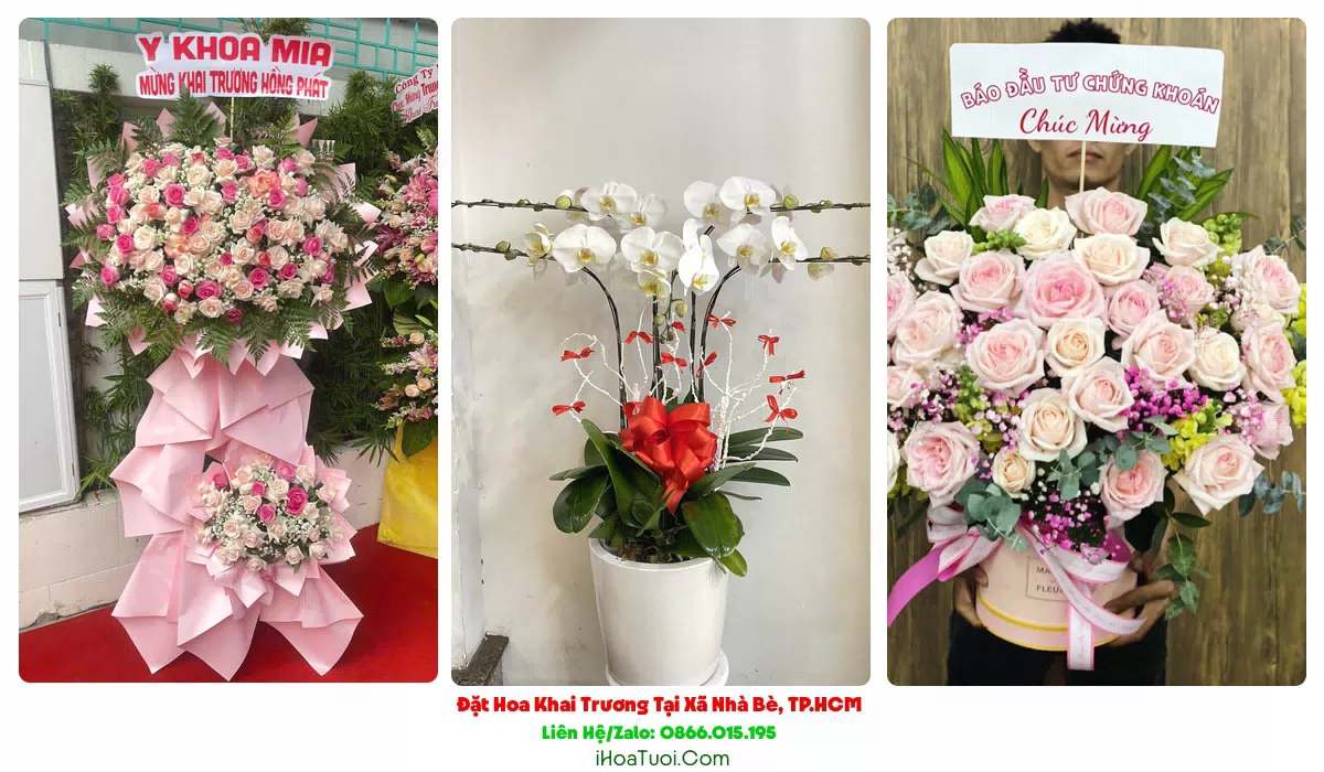 Kệ Hoa Khai Trương Tại Xã Nhà Bè, TP.HCM (Huyện Nhà Bè Cũ)