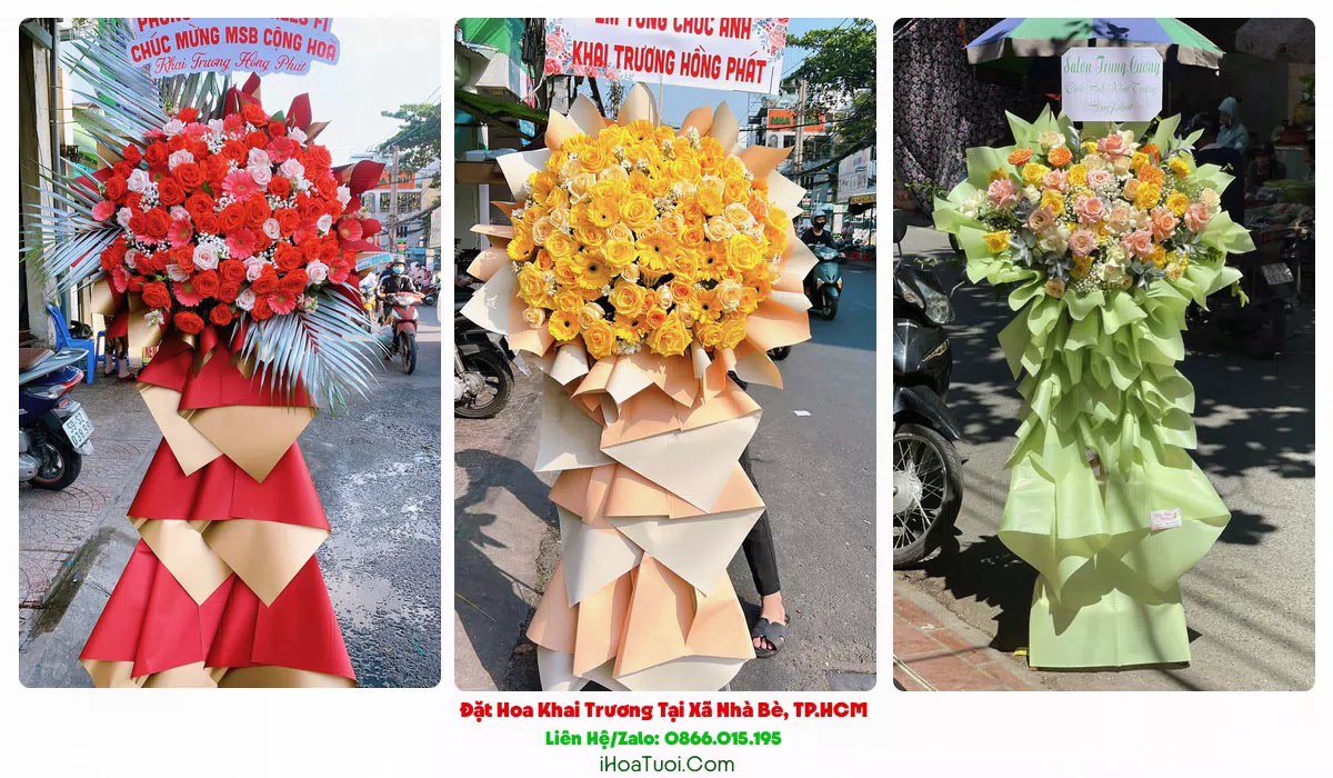 Lẵng hoa khai trương Xã Nhà Bè